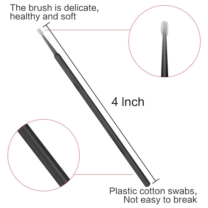 Akstore 600 PCS Disposable Micro Applicators Brush Eyelash Extension (Black) - Image 2